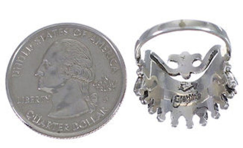 Silver And Multicolor Needlepoint Ring Size 6-3/4 PX43577